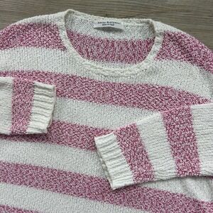 Amina Rubinacci Size XL 50 Knit Sweater Pink Stripe Made In Italy